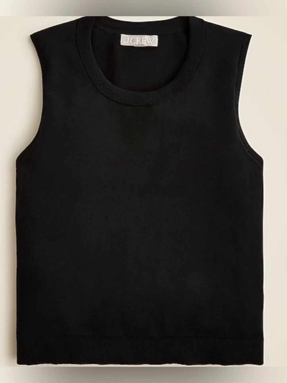 NWT! J. CREW Women’s Sweater Shell in Premium Ultra-Fine Cotton Blend Black Med